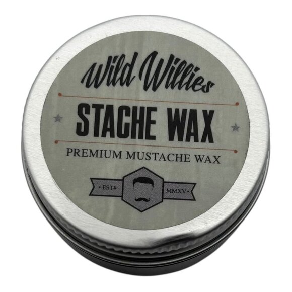 Wild Willies Stache Wax Premium Mustache Wax Style & Hold 1 oz Tin Grooming Acce - Picture 1 of 6
